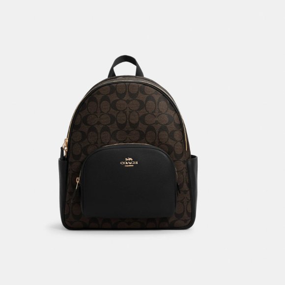 Coach Handbags - Coach Court Backpack In Signature Canvas